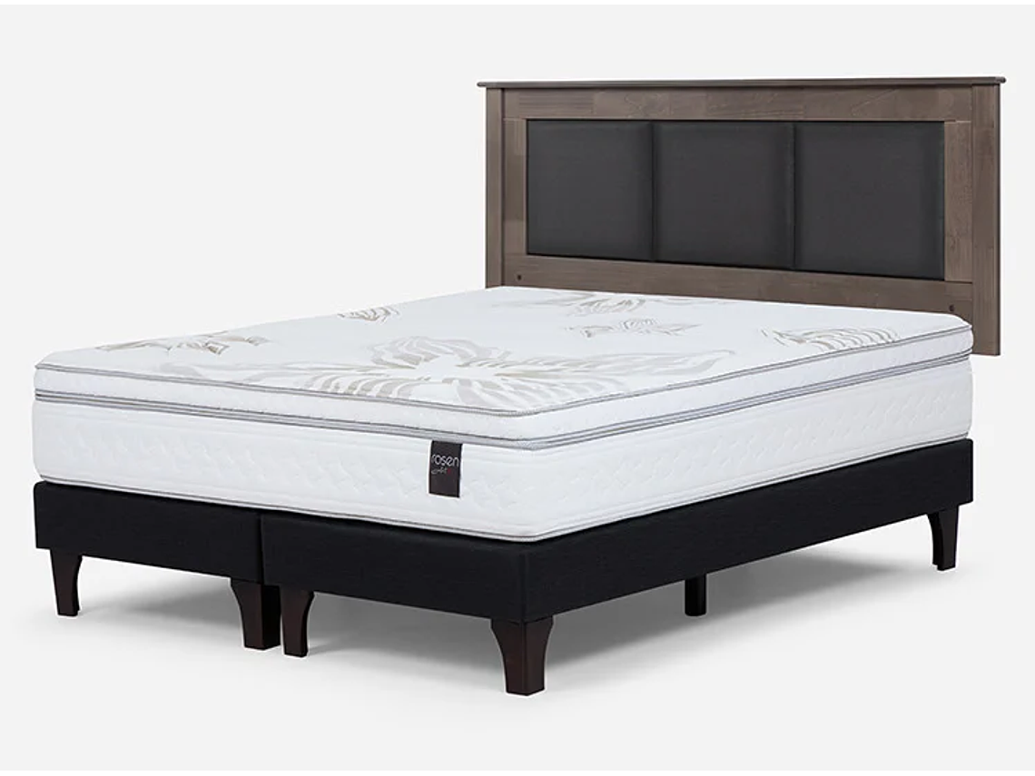 JUEGO DE DORMITORIO ROSEN CAMA EUROPEA ART 4 BD 2 PLAZAS + RESPALDO RACHEL GRIS 2
