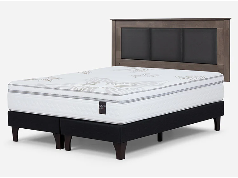JUEGO DE DORMITORIO ROSEN CAMA EUROPEA ART 4 BD 2 PLAZAS + RESPALDO RACHEL GRIS 2