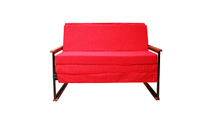 FUTON RECUTEX FOLK ACERO ROJO 1 PLAZA