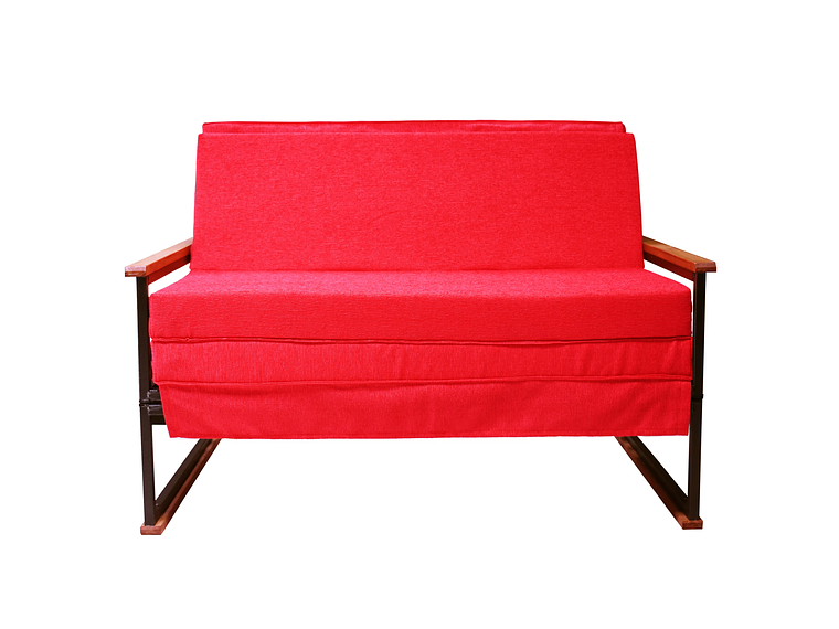 FUTON RECUTEX FOLK ACERO ROJO 1 PLAZA 2