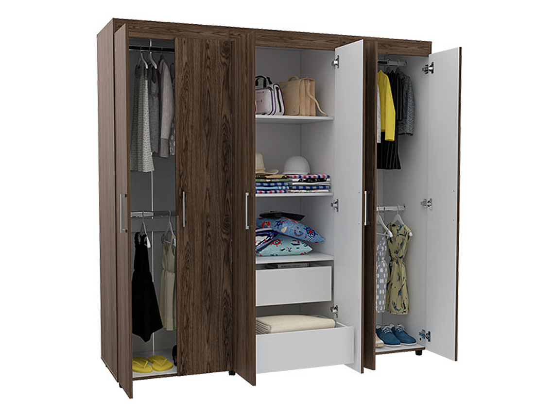 CLOSET TUHOME AMATISTA 6 PUERTAS 2 CAJONES COÑAC 4