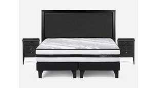 JUEGO DE DORMITORIO ROSEN CAMA EUROPEA DRIVEN KING + MADERAS NOLITA GRAFITO