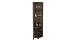 BAR FMFURNITURE ESQUINERO 8 BOTELLEROS Y PORTACOPAS FM 002O CAFE