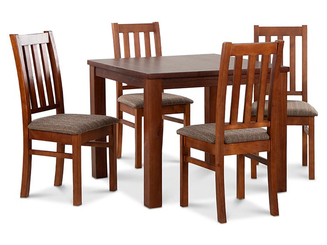 JUEGO DE COMEDOR CIC ÑUBLE 4 SILLAS CARAMELO CAFÉ 7