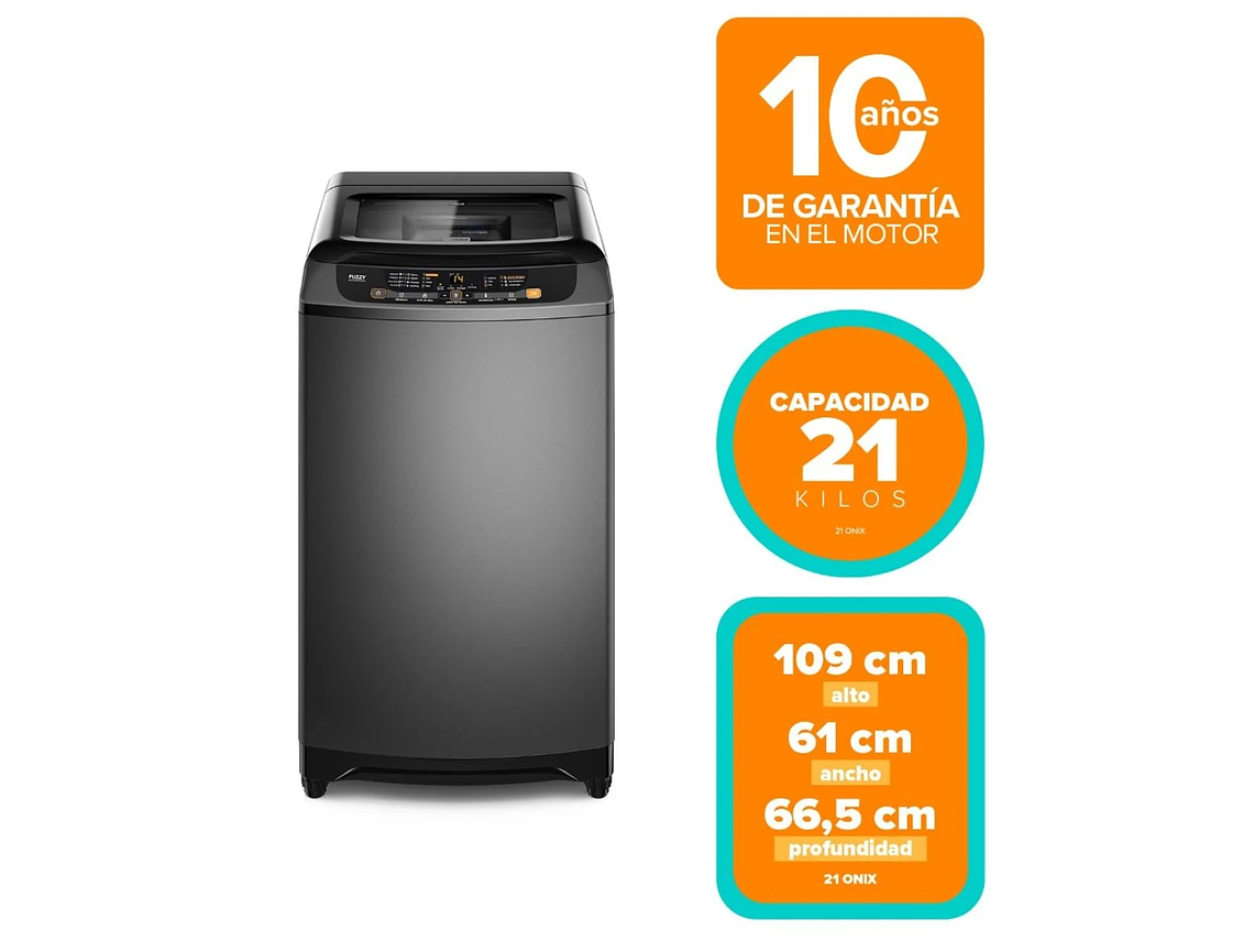 LAVADORA AUTOMÁTICA MADEMSA 21KG CARGA SUPERIOR 21 GRIS ONIX 8