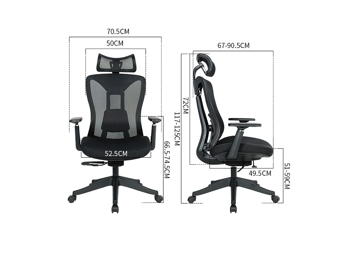 SILLA EJECUTIVA ERGONÓMICA KRONE TITÁN PRO CON SOPORTE LUMBAR 7