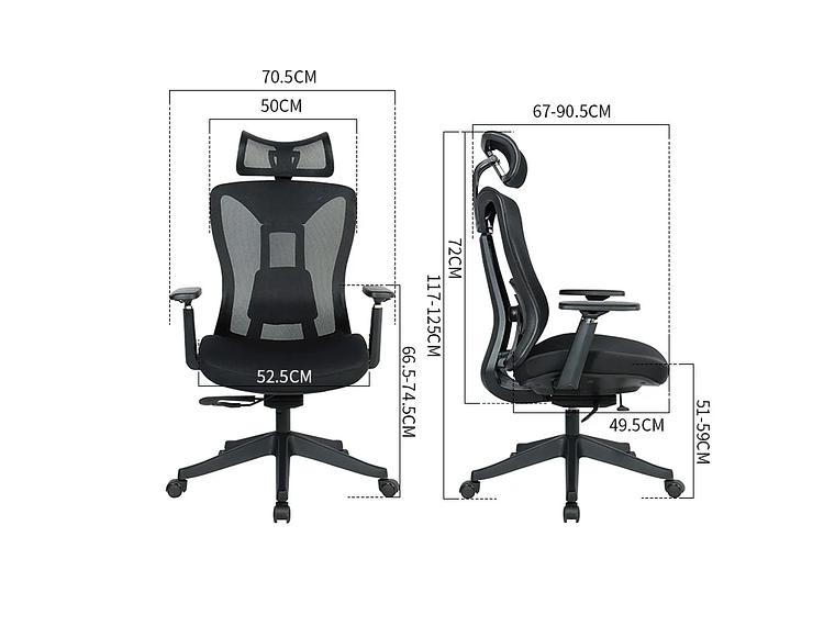 SILLA EJECUTIVA ERGONÓMICA KRONE TITÁN PRO CON SOPORTE LUMBAR 7