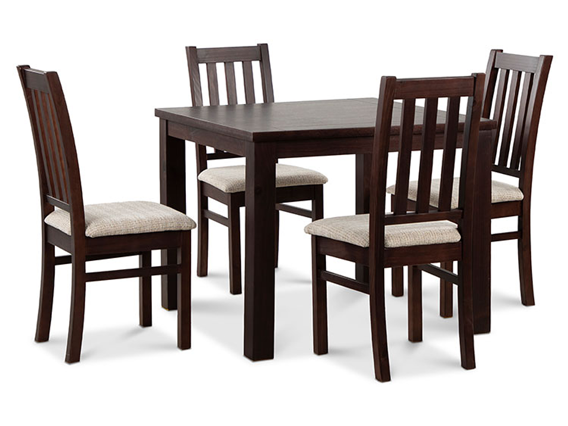 JUEGO DE COMEDOR CIC ÑUBLE 4 SILLAS CHOCOLATE BEIGE 1