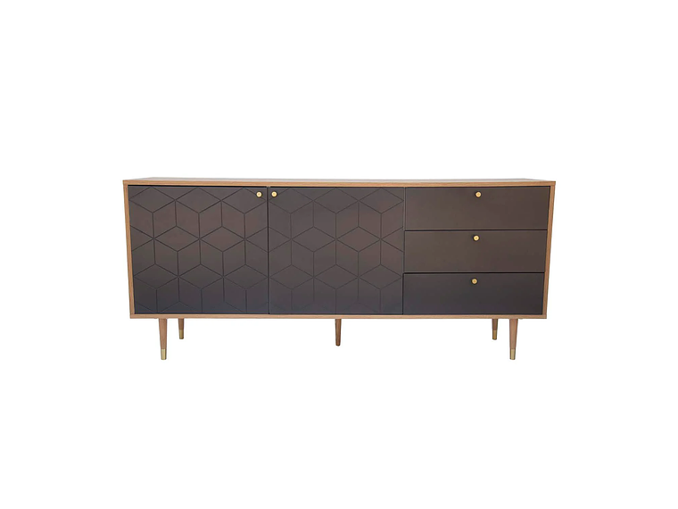 CÓMODA DAVOS CAFÉ/ GRIS | WHITE MARKET 1