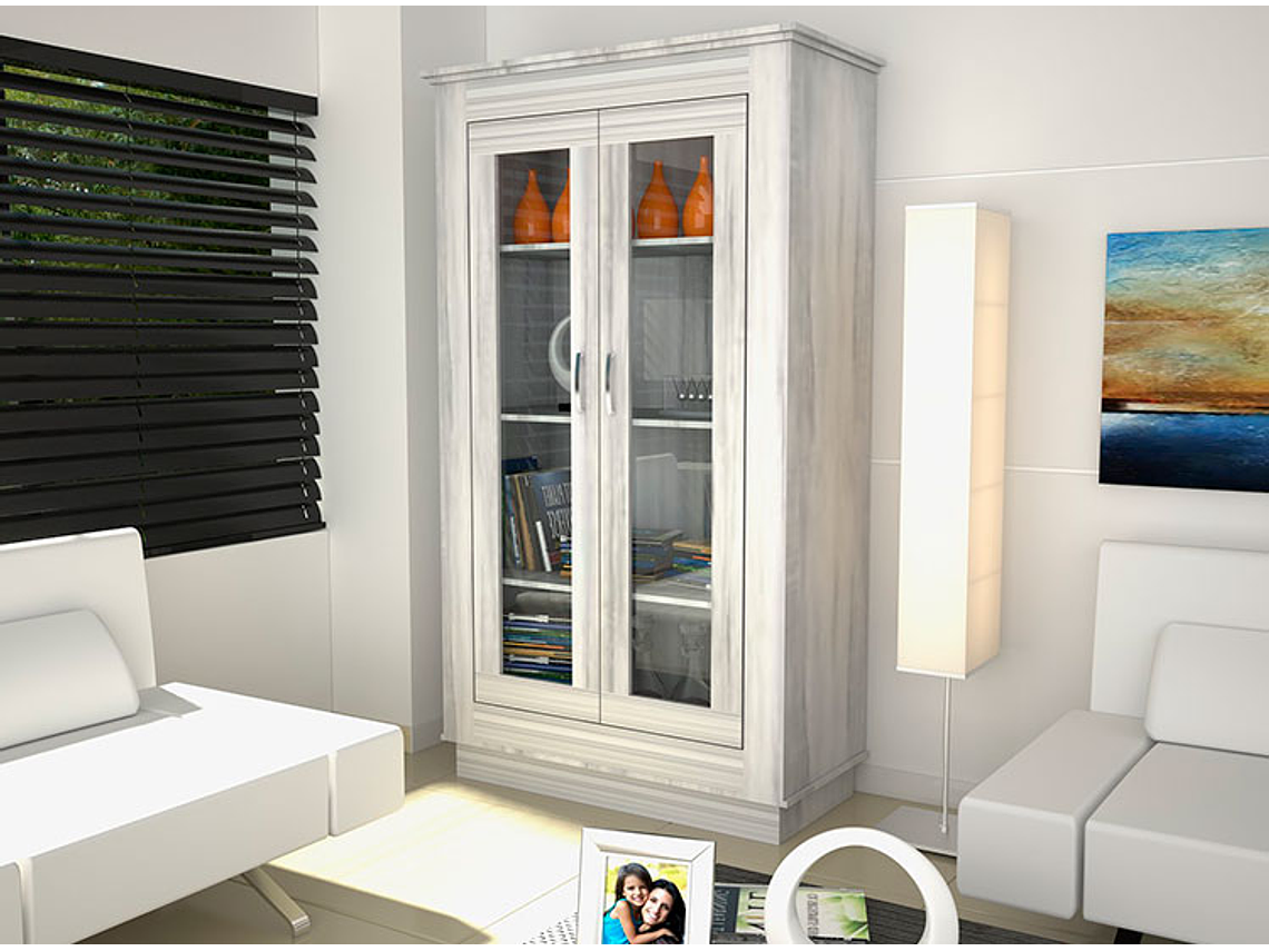 VITRINA TUHOME ALCAMO WHITE CHIC 2 PUERTAS 3