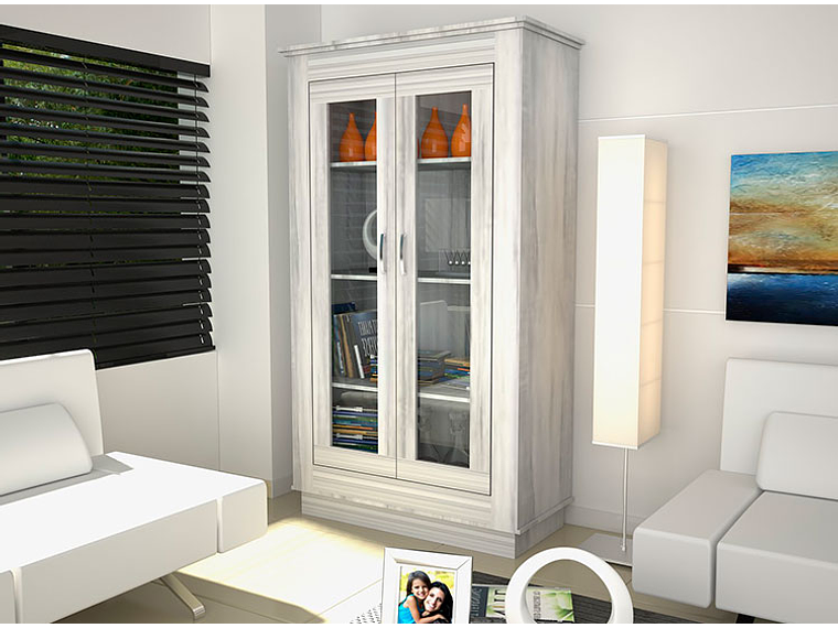 VITRINA TUHOME ALCAMO WHITE CHIC 2 PUERTAS 3