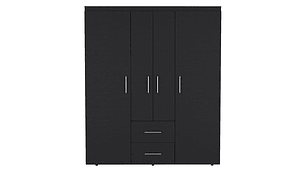 CLOSET TUHOME BARILOCHE ECO WENGUE 15 PUERTAS 2 CAJONES NEGRO