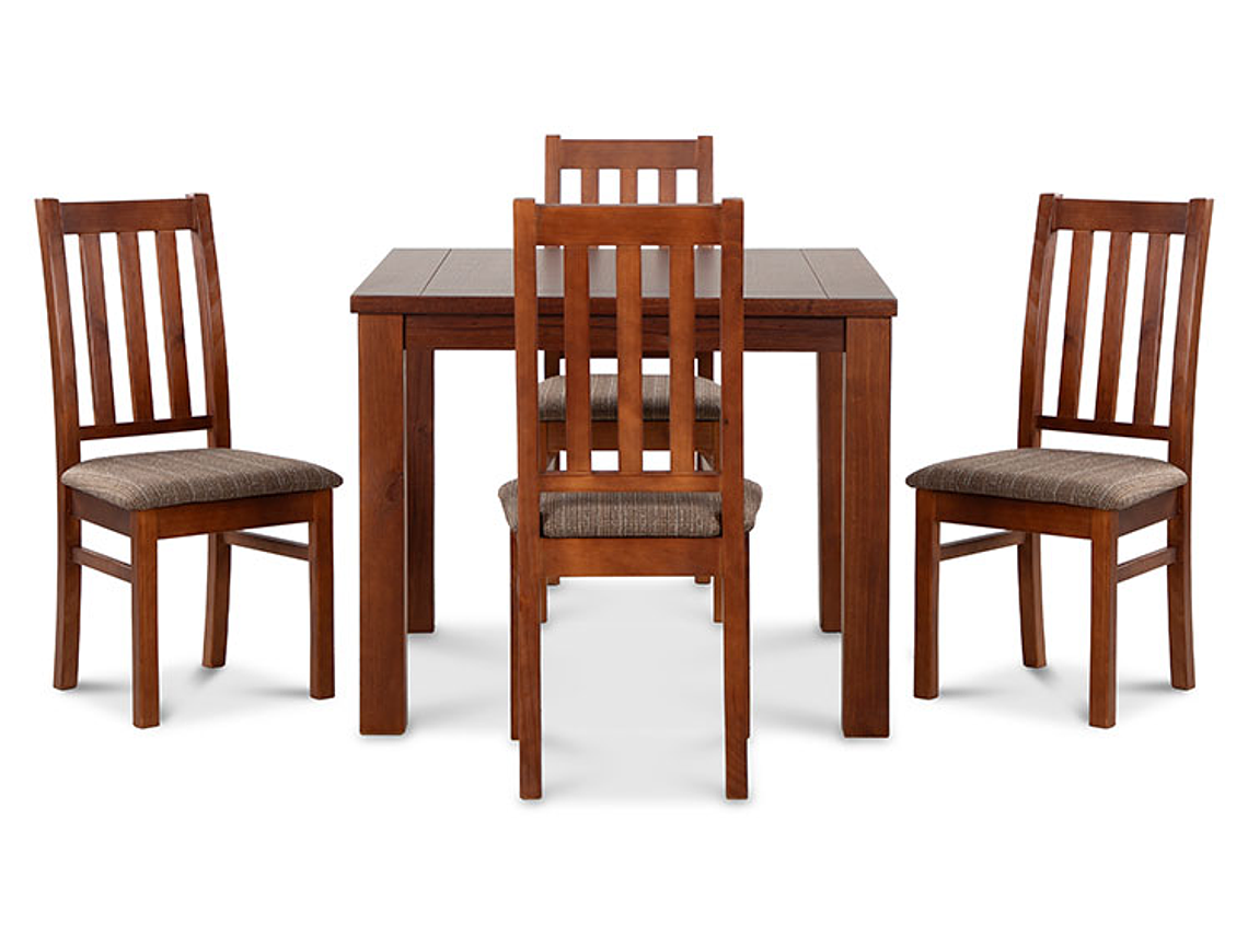 JUEGO DE COMEDOR CIC ÑUBLE 4 SILLAS CARAMELO CAFÉ 10