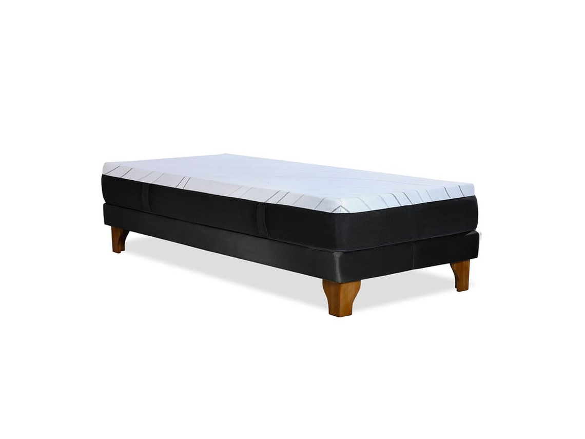 CAMA ZEN TOP SPRING HYBRID TELA NEGRO 1PZA 3