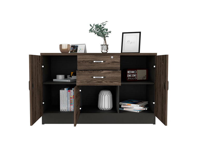 BUFFET TUHOME HOME OFF SOFT 14 PUERTAS 2 CAJONES NEGRO 5