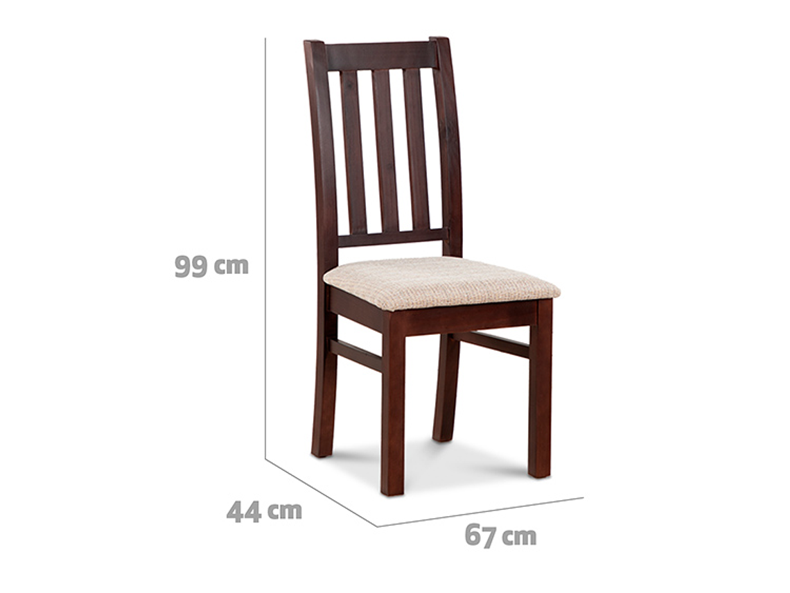 JUEGO DE COMEDOR CIC ÑUBLE 4 SILLAS CHOCOLATE BEIGE 4