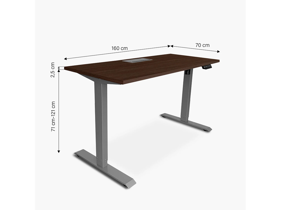 ESCRITORIO FORM OFFICE COSMO ELÉCTRICO CON PASACABLES 160X70 METAL 3