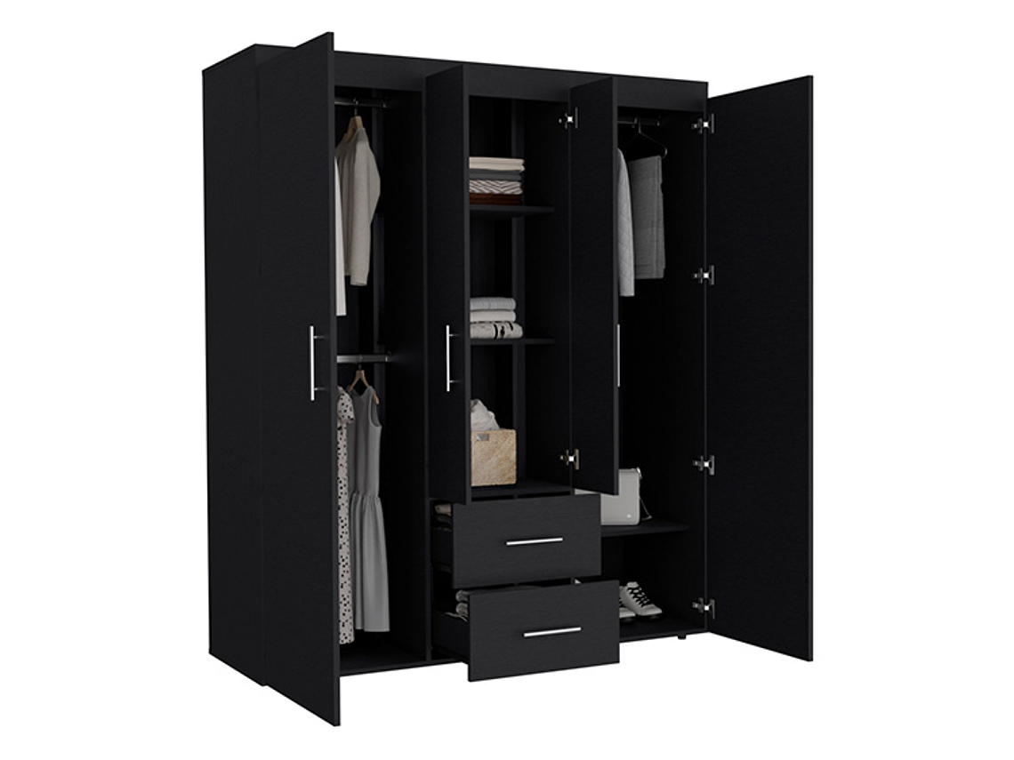 CLOSET TUHOME BARILOCHE ECO WENGUE 15 PUERTAS 2 CAJONES NEGRO 2