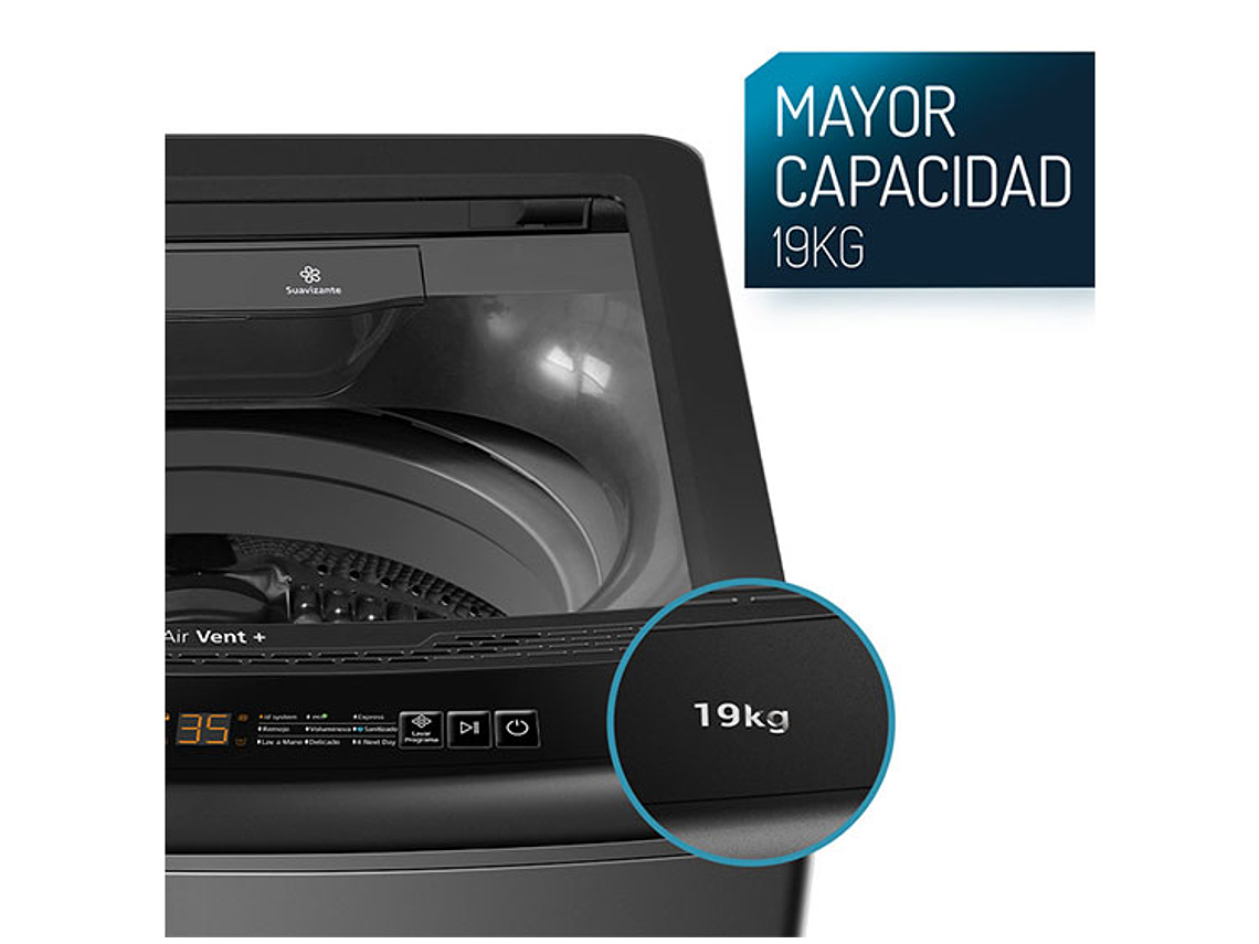 LAVADORA CARGA SUPERIOR MABE LMA9120WDGCL0 19KG GRAFITO 6