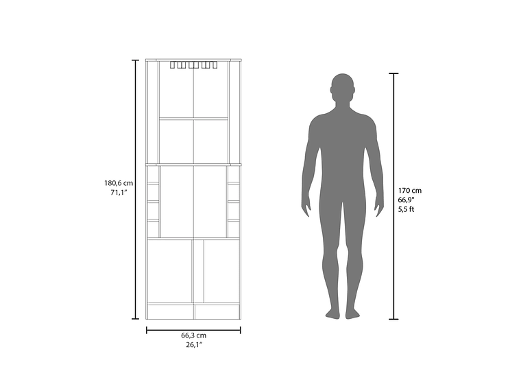BAR FMFURNITURE ESQUINERO SOPORTE COPAS FM 001C CAFE CLARO 3