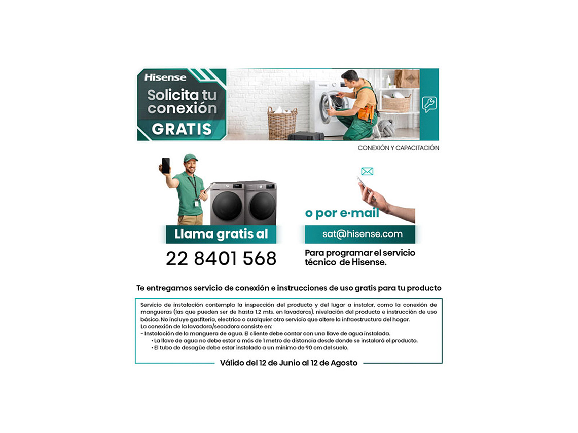 LAVADORA SECADORA CARGA FRONTAL HISENSE WD3Q1042BT 10KG/6KG GRIS 5