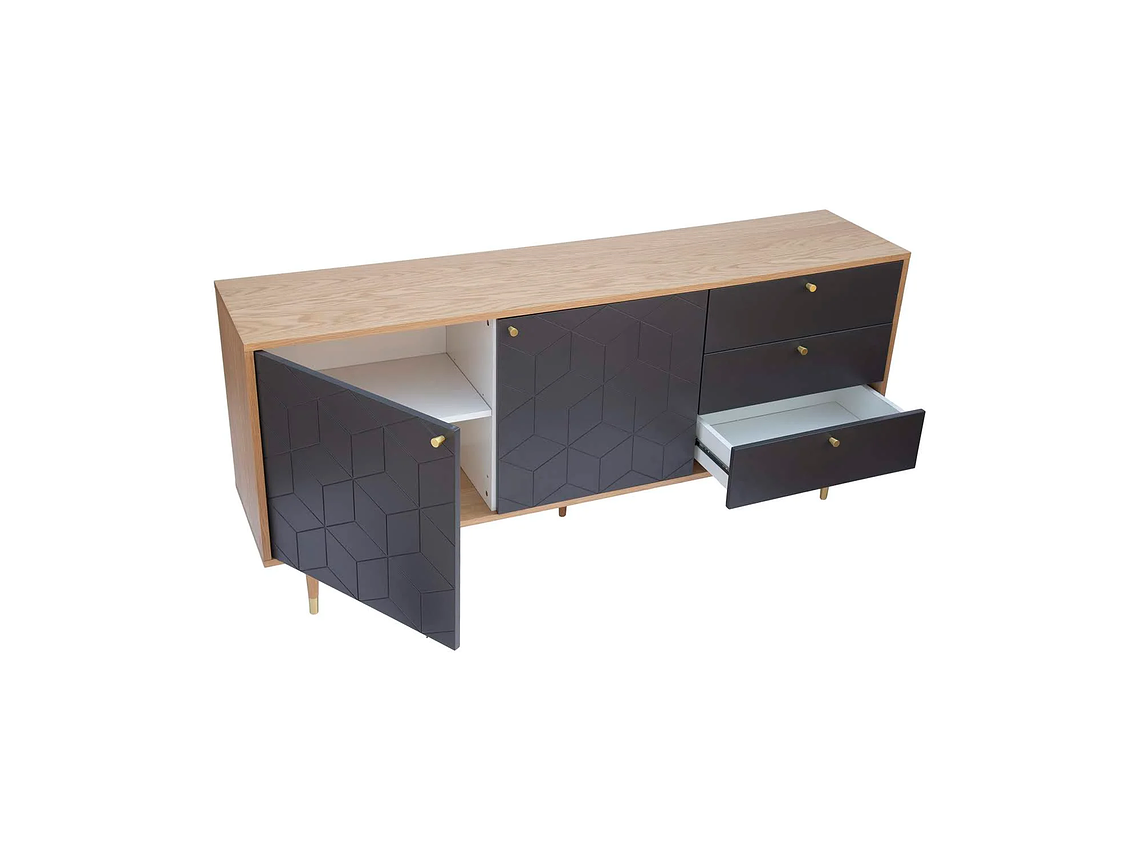 CÓMODA DAVOS CAFÉ/ GRIS | WHITE MARKET 4