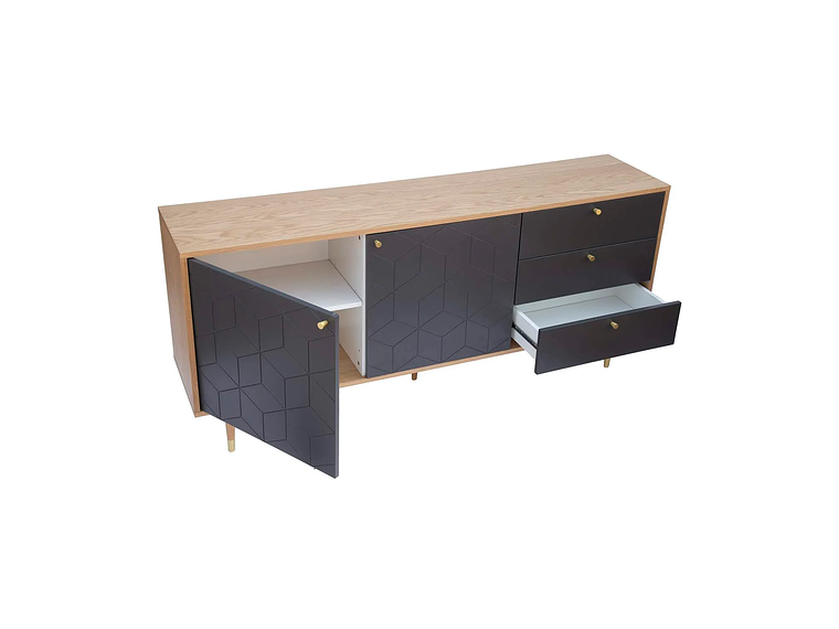 CÓMODA DAVOS CAFÉ/ GRIS | WHITE MARKET 4