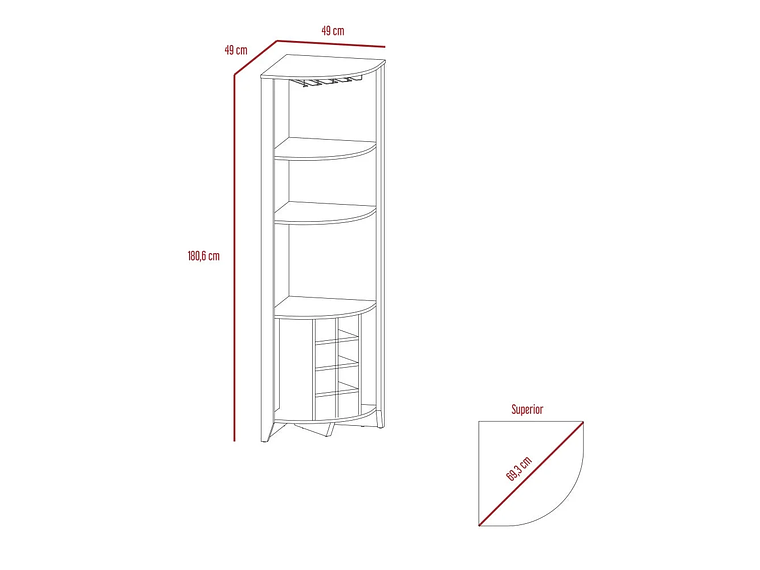 BAR FMFURNITURE ESQUINERO 8 BOTELLEROS Y PORTACOPAS FM 002O CAFE 5