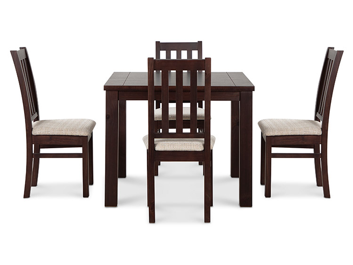 JUEGO DE COMEDOR CIC ÑUBLE 4 SILLAS CHOCOLATE BEIGE 9