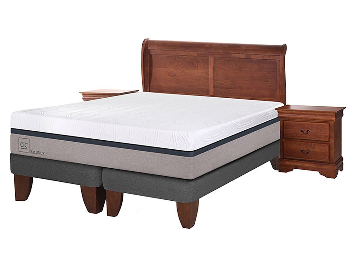 JUEGO DE DORMITORIO CIC CAMA EUROPEA BALANCE KING + MADERAS MIRO 2