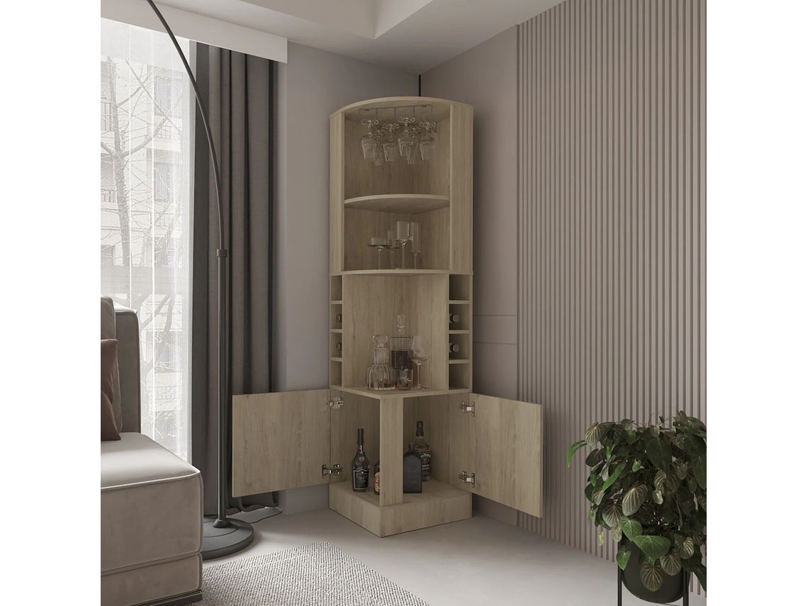 BAR FMFURNITURE ESQUINERO SOPORTE COPAS FM 001C CAFE CLARO 7