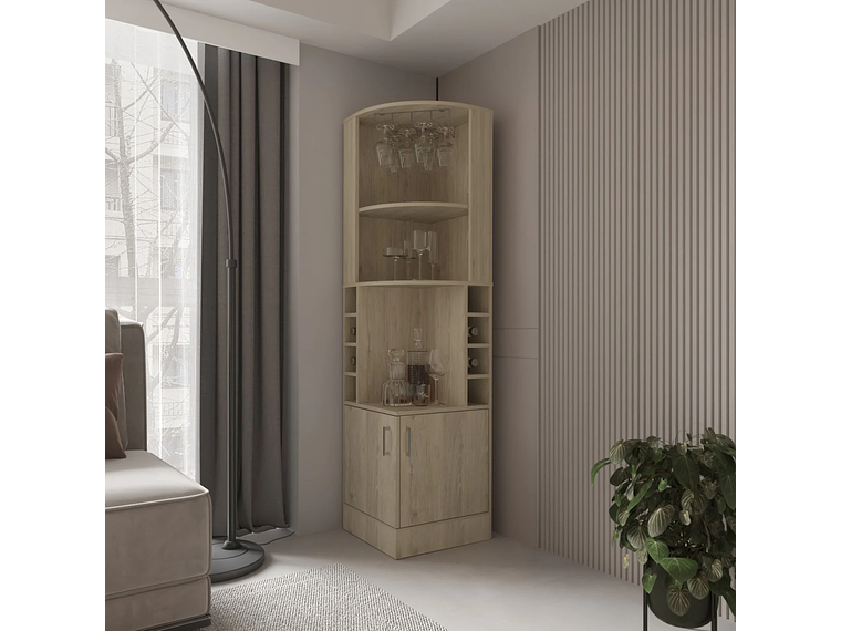 BAR FMFURNITURE ESQUINERO SOPORTE COPAS FM 001C CAFE CLARO 8