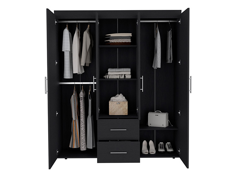 CLOSET TUHOME BARILOCHE ECO WENGUE 15 PUERTAS 2 CAJONES NEGRO 4