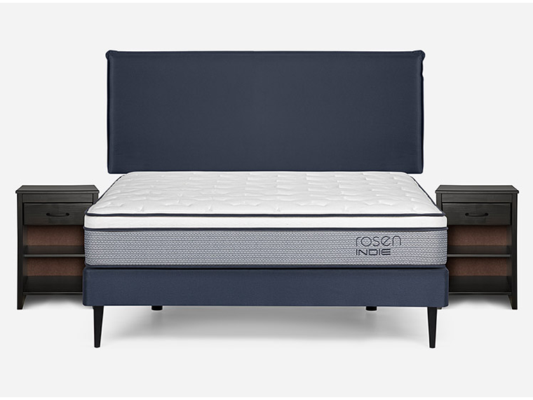 JUEGO DE DORMITORIO ROSEN CAMA EUROPEA INDIE BN 2 PLAZAS + SET MAURICE 1