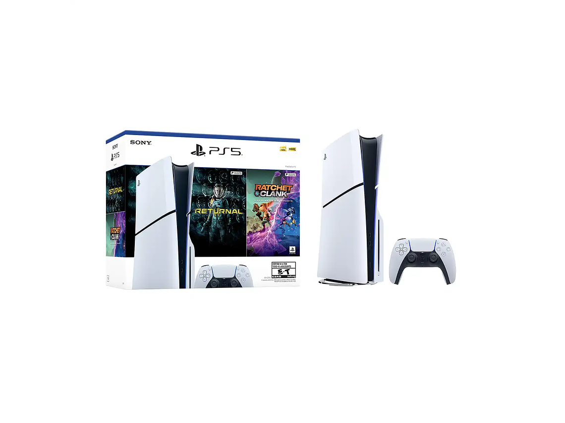 CONSOLA PLAYSTATION 5 PS5 CON DISCO + JUEGO RATCHET & CLANK RIFT APART + JUEGO RETURNAL 2