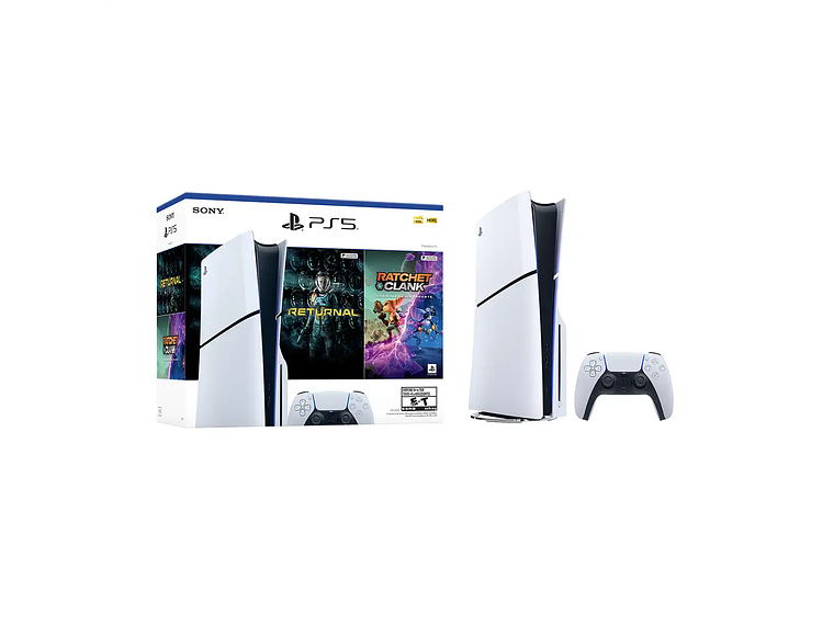 CONSOLA PLAYSTATION 5 PS5 CON DISCO + JUEGO RATCHET & CLANK RIFT APART + JUEGO RETURNAL 2
