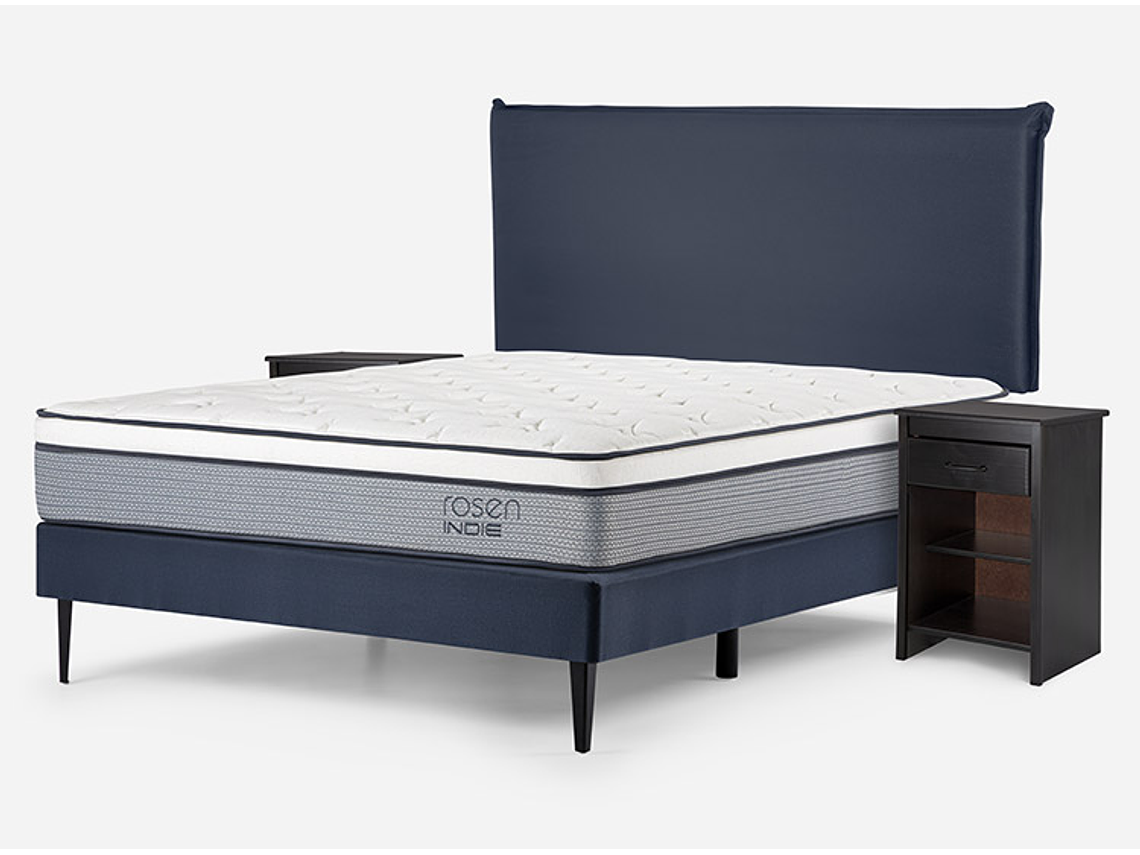 JUEGO DE DORMITORIO ROSEN CAMA EUROPEA INDIE BN 2 PLAZAS + SET MAURICE 2