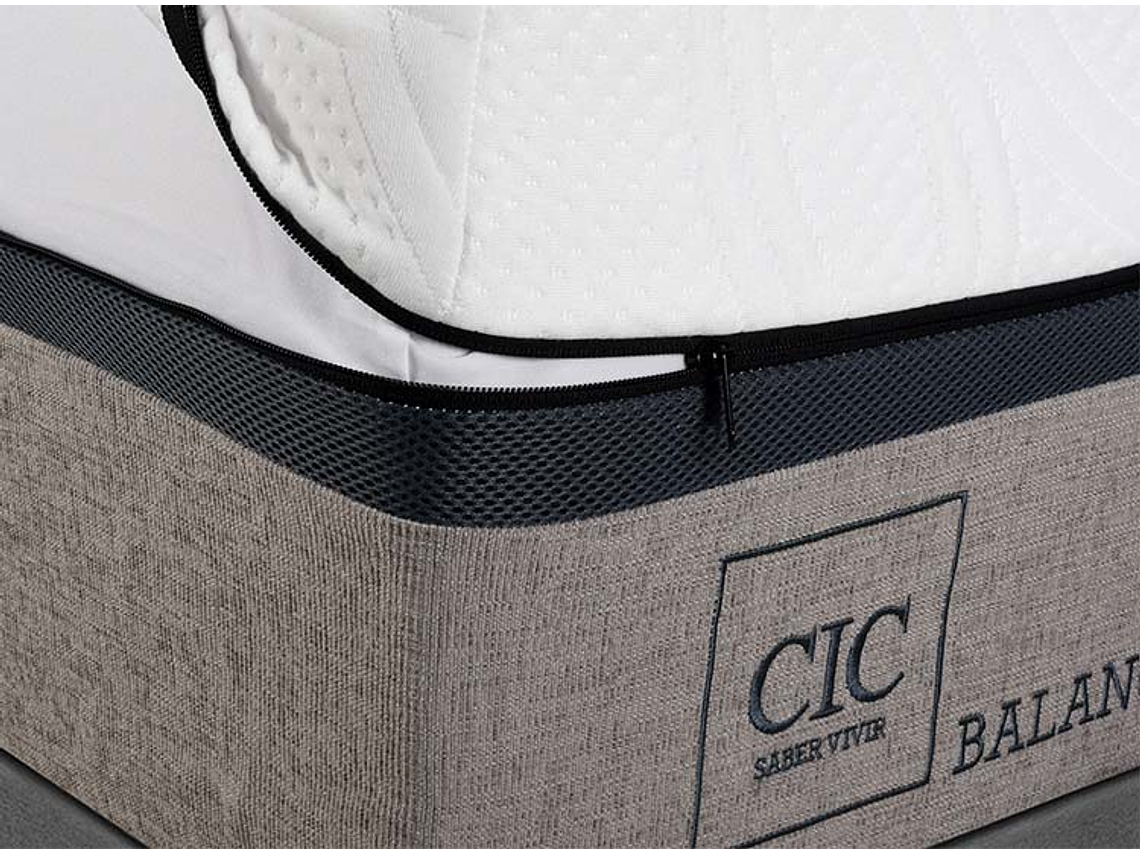 JUEGO DE DORMITORIO CIC CAMA EUROPEA BALANCE KING + MADERAS MIRO 4