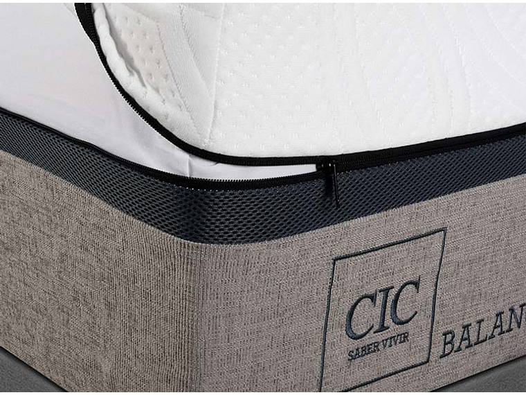 JUEGO DE DORMITORIO CIC CAMA EUROPEA BALANCE KING + MADERAS MIRO 4