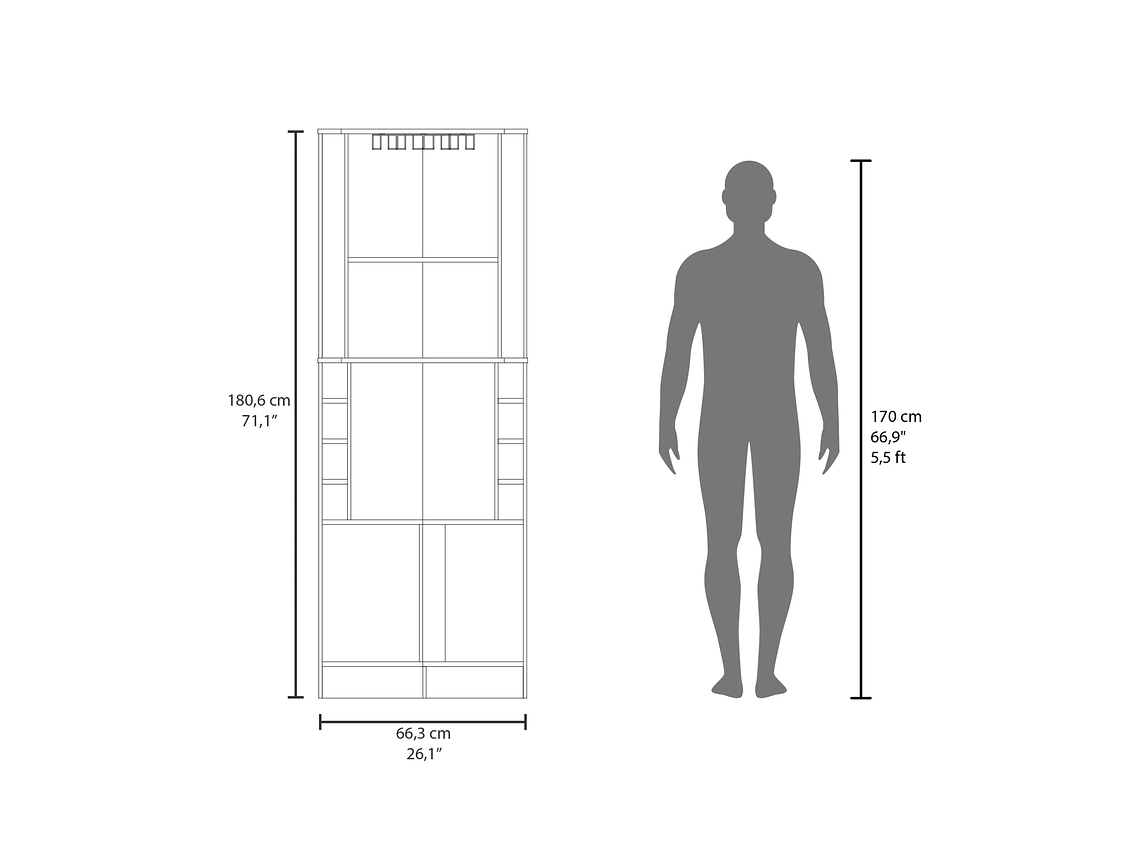 BAR FMFURNITURE ESQUINERO SOPORTE COPAS FM 001N NEGRO 2
