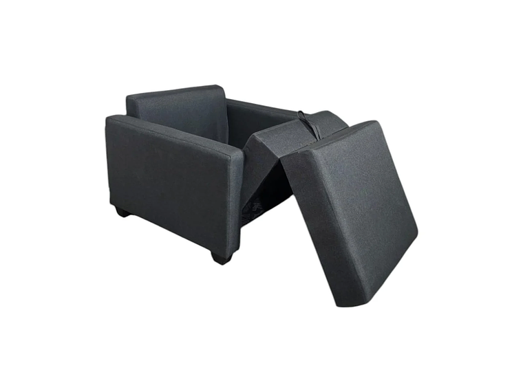 SOFA CAMA MULTIFUNCIONAL DE UN CUERPO LINO GRIS OSCURO 4