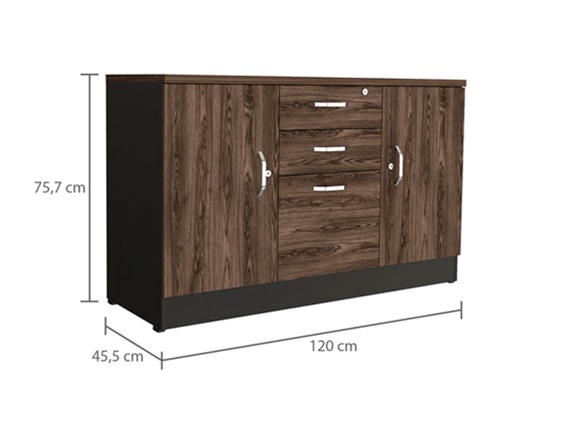 BUFFET TUHOME HOME OFF SOFT 14 PUERTAS 2 CAJONES NEGRO 9