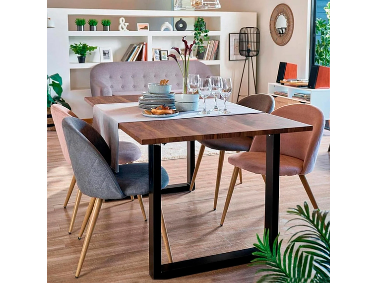 MESA PANDALINO RECTANGULAR SÓLIDA ÁMBAR 140X90 CM OSCURA ESTILO INDUSTRIAL 5