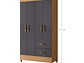 COMBO CLOSET VEKKA HOME MOBI 4 PUERTAS 2 CAJONES + COMODA 8 CAJONES GRAFITO - Miniatura 4