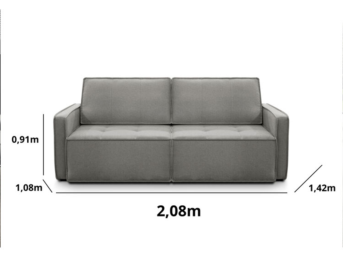 SOFÁ CAMA DECOCASA RECLINABLE DUOMO 3 CUERPOS LINO GRIS 4
