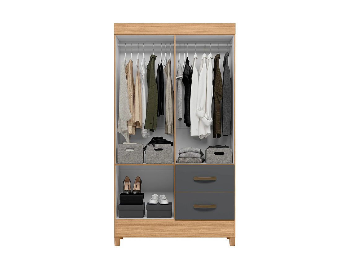 COMBO CLOSET VEKKA HOME MOBI 4 PUERTAS 2 CAJONES + COMODA 8 CAJONES GRAFITO 5
