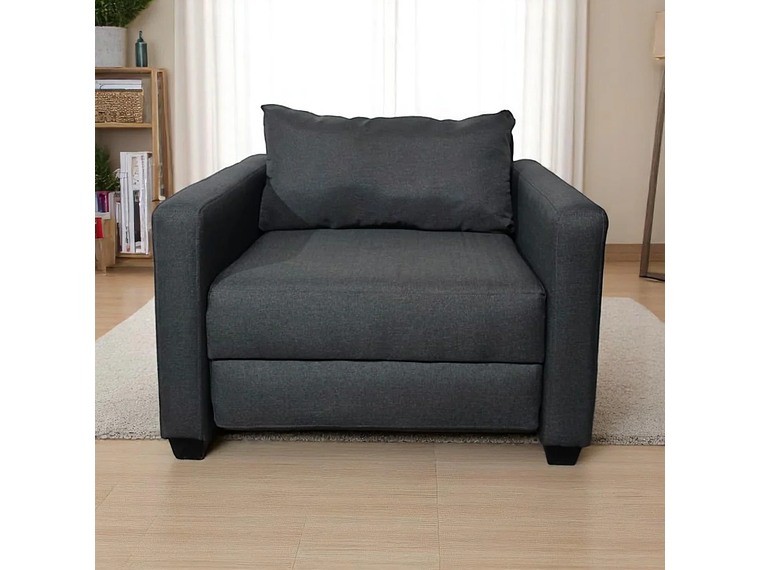 SOFA CAMA MULTIFUNCIONAL DE UN CUERPO LINO GRIS OSCURO 6