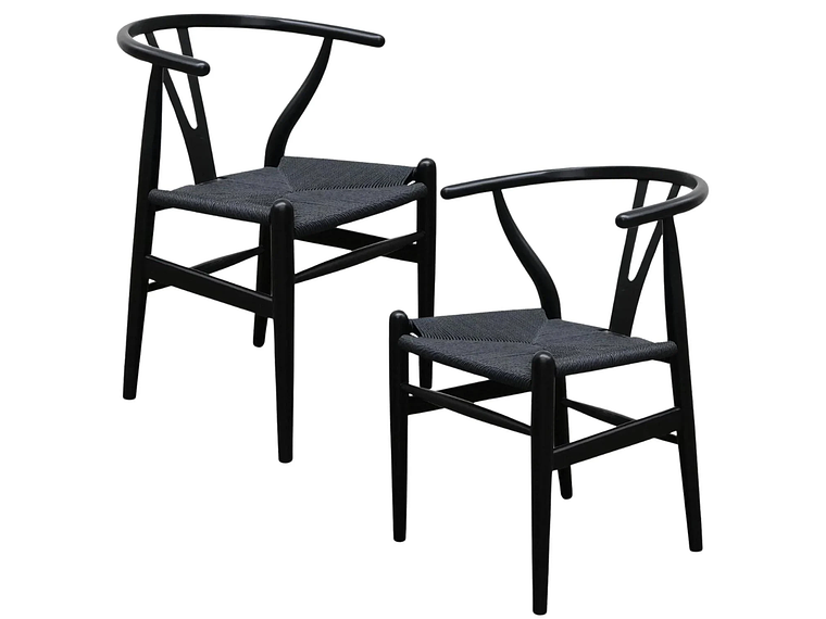 PACK PANDALINO NEGRO 2 SILLA WISHBONE NÓRDICA MADERA 3