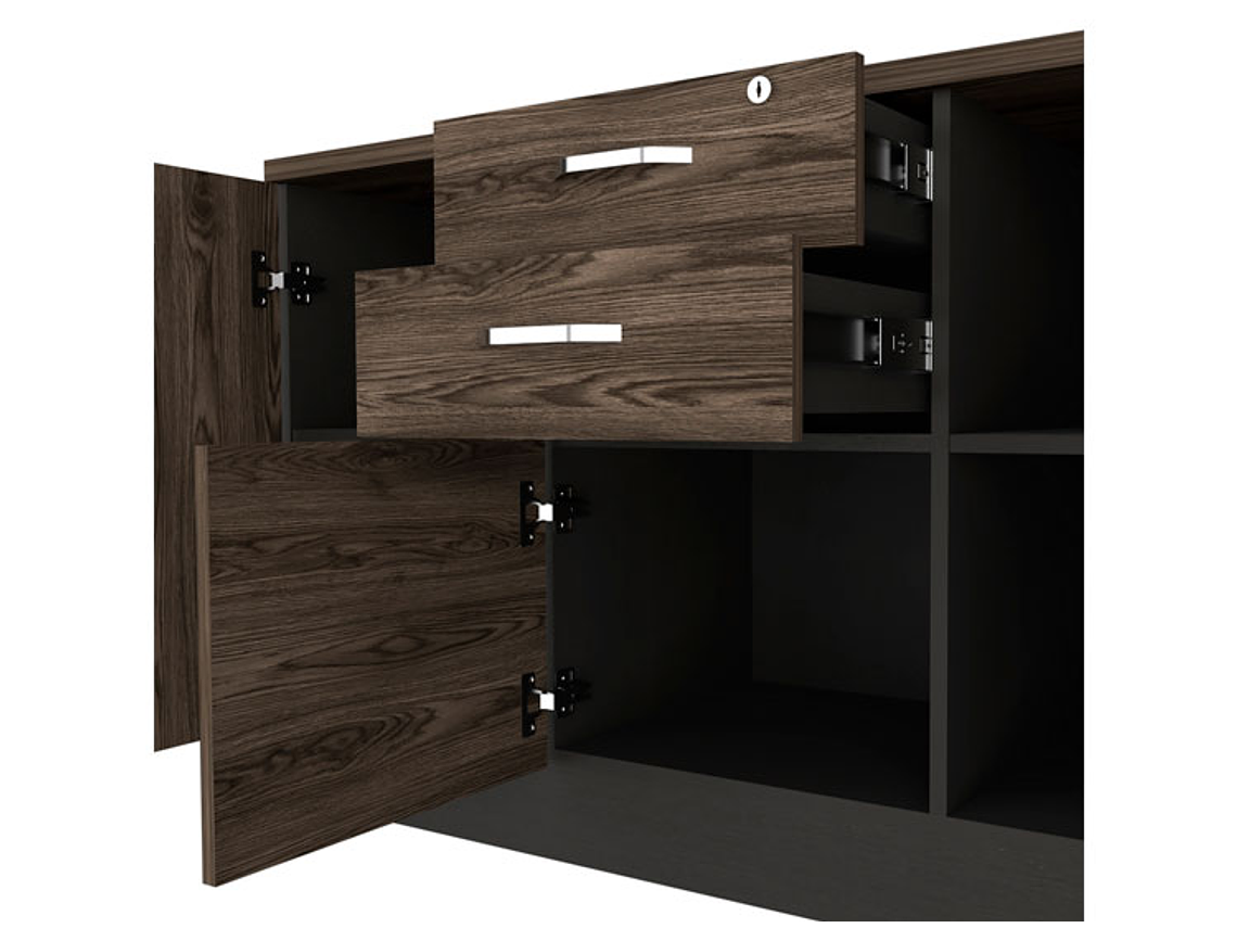 BUFFET TUHOME HOME OFF SOFT 14 PUERTAS 2 CAJONES NEGRO 10