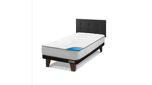 CAMA EUROPEA FLEX THERAPEDIC 1,5 PL + RESPALDO ROYAL NEGRO